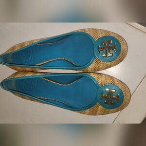 Tory Burch Tan and Blue Women's Flats